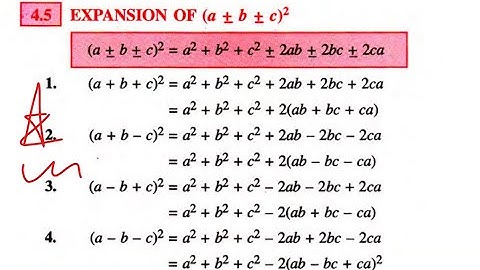 (a+b+c)2=a2+b2+c2+2ab+2bc+2ca verify example prove compute howto factorise identity expansion proof