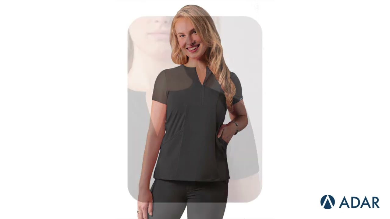 Pewter scrubs for V neck Medical scrub Top By Adar Uniforms