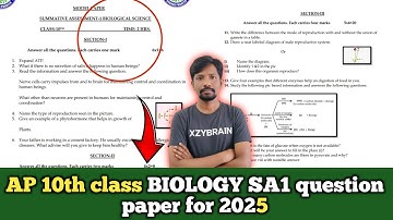 Ap 10th class SA1 Biology question paper 2025|| 10th biology Sa1 question paper 2025|| Sa1 biology 2