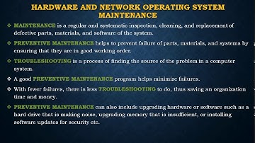 Class 12th, UNIT-2, e-Class 2.1, Topic - Hardware and Network Operating System Maintenance - Part-I