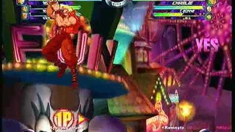 MvC2 Online (360): Kyosuke Shun (Ryu/Ken/Rogue) vs Brett (Jill/Cha/Tron) 4 .:4.14.10:.