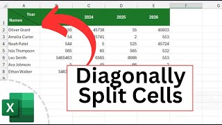 How to Diagonally Split or Divide Cells With Text in Excel