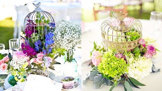 190 hermosas e impresionantes ideas de decoración de centros de mesa de jaulas de pájaros