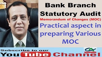 Memorandum of Changes (MOC) - Practical aspect in preparing Various MOC in Bank Branch Audit