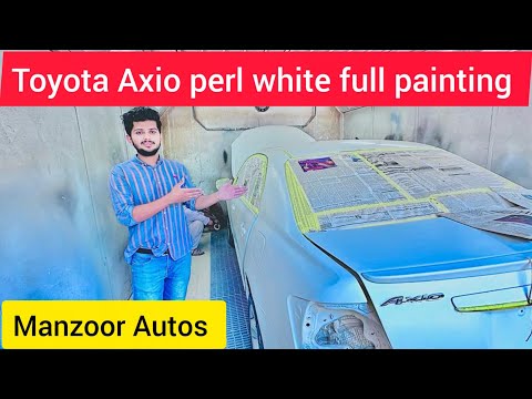 Toyota Axio perl white full  painting@car danting painting @Manzoor Autos