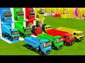 Garage with Colors - ALL MIXER TRUCK WITH DOUBLE FLATBED TRAILER TRUCK, MAN, VOLVO, KAMAZ, MACK