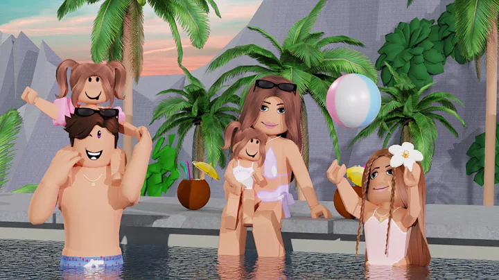 OUR FIRST FAMILY VACTION WITH THE TWINS TO A TROPICAL RESORT | Bloxburg Family Roleplay