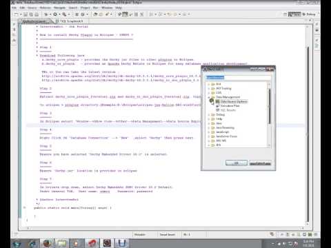 How to install Derby Plugin in Eclipse Demo