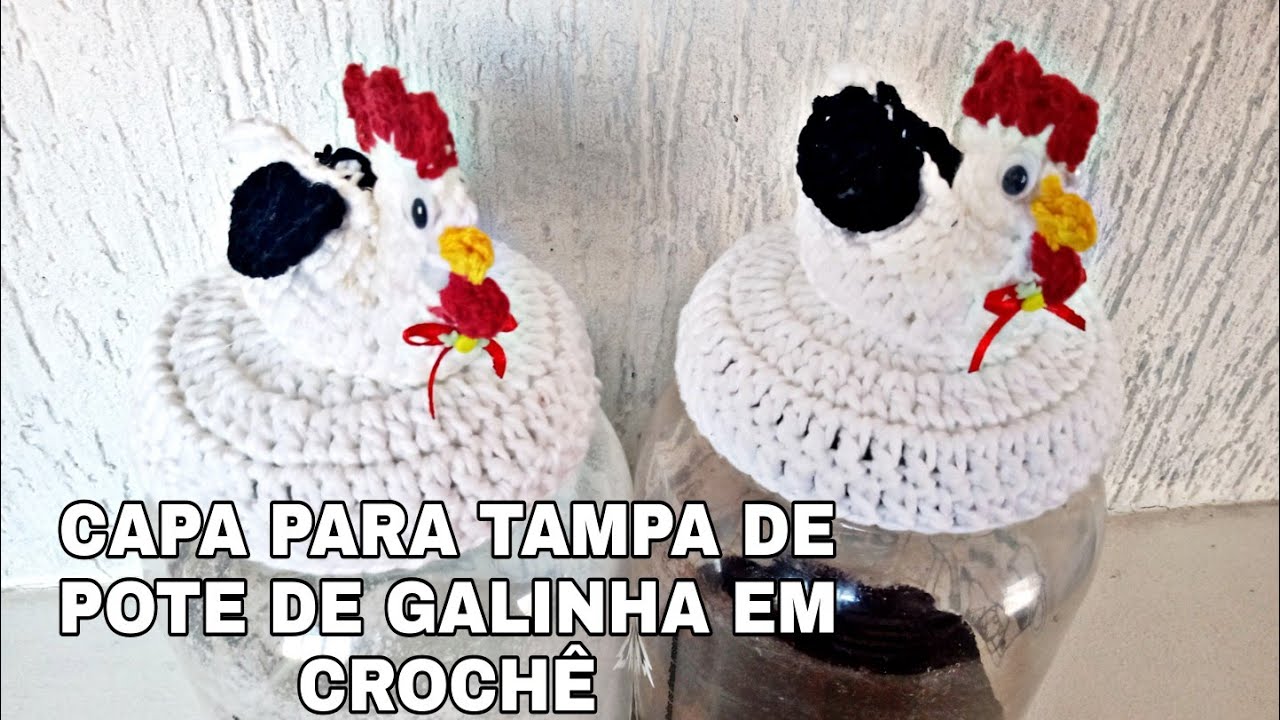 CAPA PARA TAMPA DE POTE DE GALINHA EM CROCHÊ/VEJA O PASSO A PASSO.