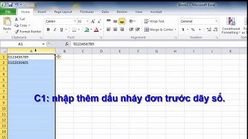 Bị mất số 0 đầu trong file excel