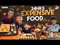 24 hrs expensive food challenge   gold dosa  pani puri  fire mandi  costly food  varieties