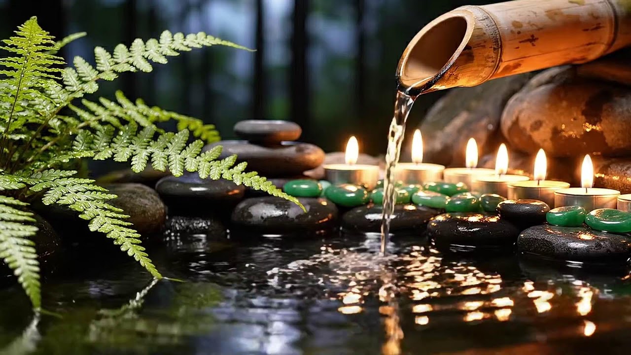 Healing Piano + Bamboo Water Sounds 🌿 Calm Anxiety, Depression & Insomnia Relief