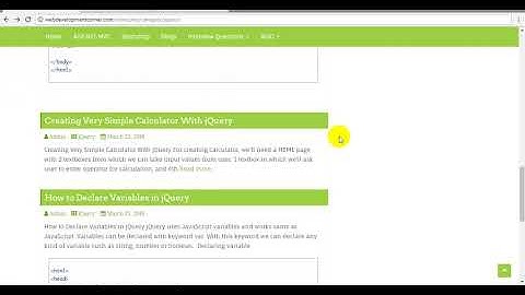 jQuery Tutorial 5 -  Creating Very Simple Calculator With jQuery