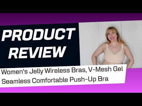 Women's Jelly Wireless Bras, V-Mesh Gel Seamless Comfortable Push-Up Bra REVIEW!