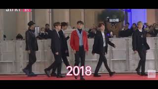 evolution of BTS from 2013 to 2022(red carpet)🔴#bts#red carpet