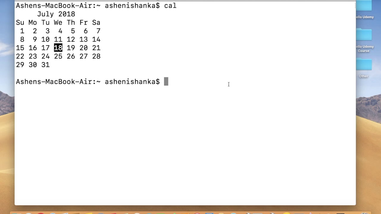 How to get Calendar and Date in Terminal