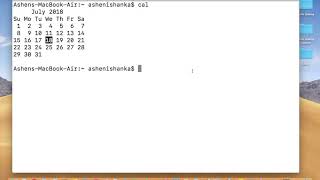 How to get Calendar and Date in Terminal