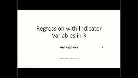 Regression with Indicator Variables in R