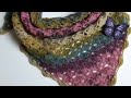شال كروشيه مثلث مع شرح الباترون crochet shawl tutorial