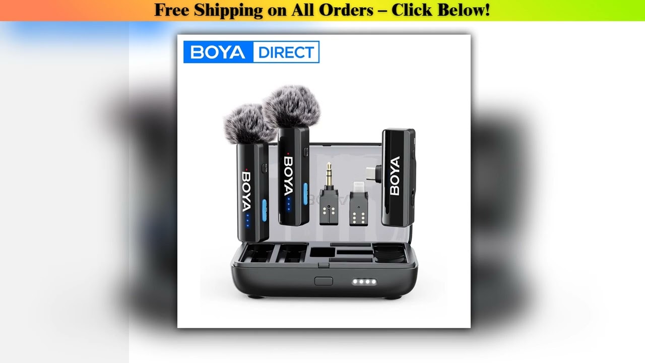 BOYA BOYALINK 2 Wireless Lavalier Microphone for iPhone Android DSLR Cameras Smartphone Gaming