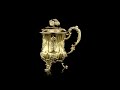 ANTIQUE 19thC RUSSIAN SOLID SILVER GILT CUP &amp; COVER, ST PETERSBURG c 1842