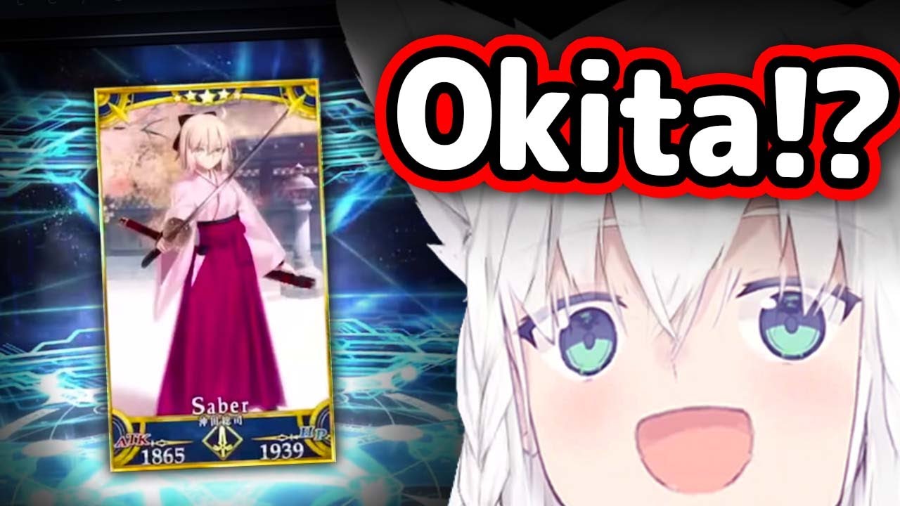 Fubuki's Reaction to Pulling Okita in FGO Is Too Cute【Hololive】