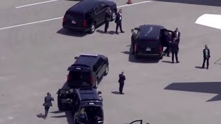 Aerials Show Trumps Departure From Mar-A-Lago Ahead Of Manhattan Court Appearance