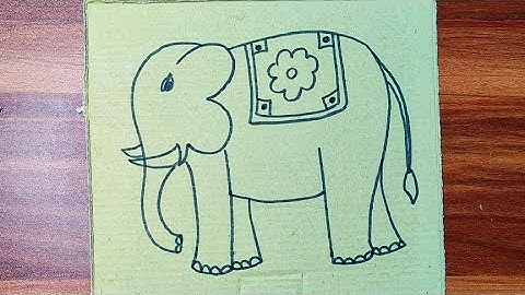 elephant drawing from number 34 | elephant drawing easy step by step