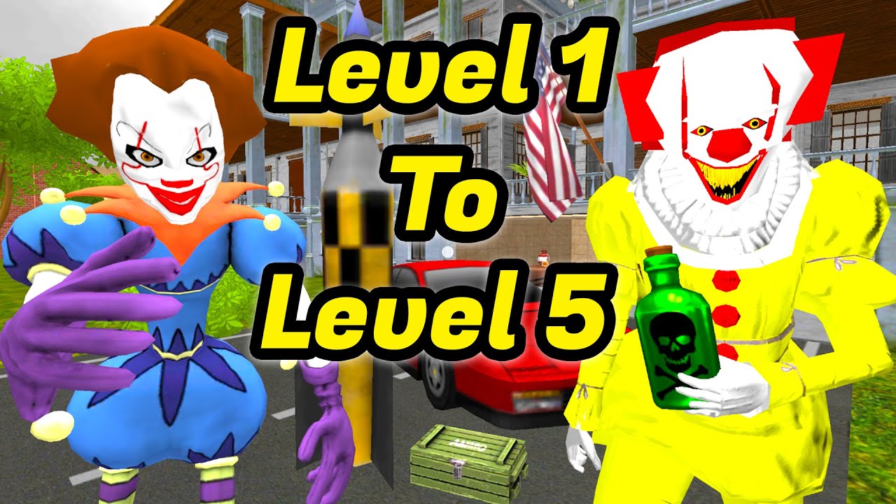 Clown Brothers Neighbor Escape 3D Level 1 To Level 5 - YouTube
