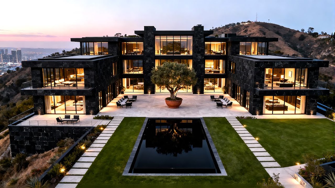 Inside a Multimillion Dollar Ultra Luxury Black Mega Mansion | Modern Architectural Masterpiece