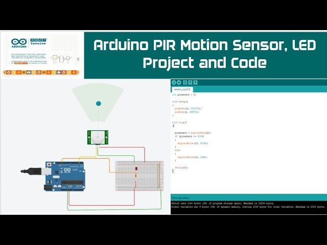 Motion Sensor with Servo Motor - Arduino Tutorial