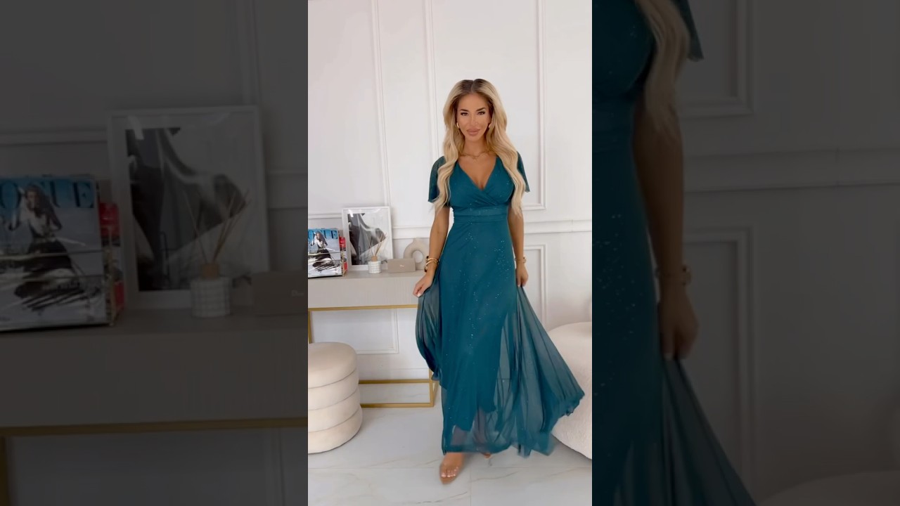 Elegant Bottle Green Evening Dress ✨ | Numoco Wholesale & Dropshipping from Poland | 635-1 ✨  