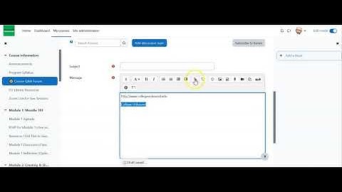 How to create a Hyperlink in Moodle 4.0