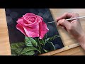 Pink Rose / Acrylic Painting / Correa Art