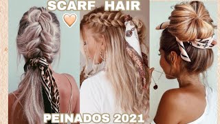 BELLÍSIMOS PEINADOS DE MODA 2021/ SCARF HAIRSTYLES/ PEINADOS CON PAÑUELOS O BANDANAS TENDENCIAS 2021