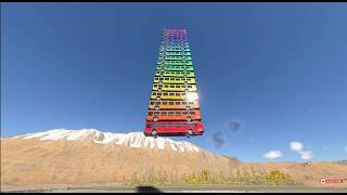 Vehicles vs Gravity! 😱 Giant Bus Tower CRASH Test | BeamNG.drive