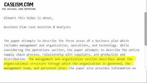 Business Plan Case Solution & Analysis- Caseism.com