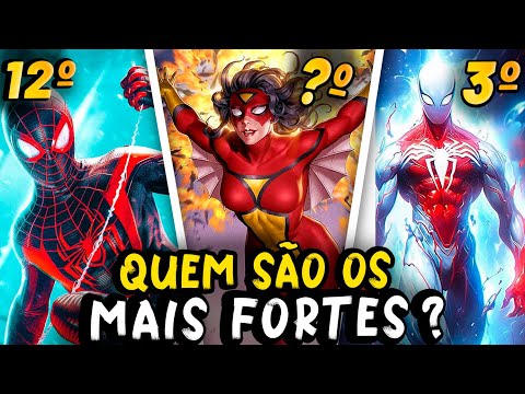 Todos 22 HOMEM ARANHA Ordenados por NÍVEL DE PODER