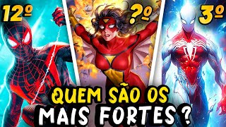 Todos 22 HOMEM ARANHA Ordenados por NÍVEL DE PODER