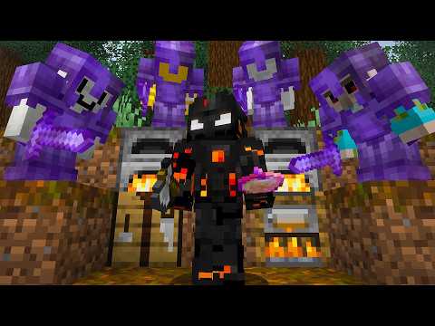 Minecraft Speedrunner VS 4 NETHERITE Hunters