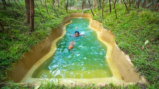 How to Build The Most Beautiful Swimming Pool for my Secret Underground House by Ancient Skills