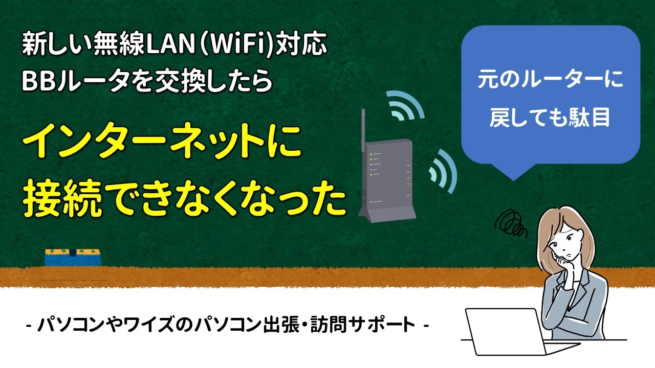 ツボりやすい障害】無線LAN対応BBルータ交換後、インターネット接続 ツボりやすい障害】無線LAN対応BBルータ交換後、インターネット接続
