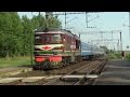 [БЧ]Тепловоз ТЭП60-0631 на о.п. Рыбцы / [BCh] TEP60-0631 passing Rybcy stop