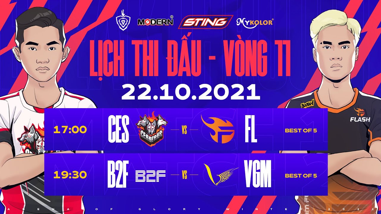 CERBERUS ESPORTS vs TEAM FLASH | B2F GAMING vs V GAMING - Vòng 11 ĐTDV mùa Đông 2021