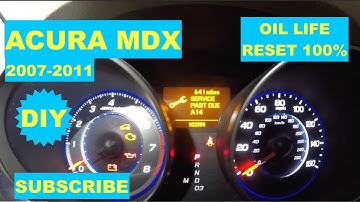 How to reset Oil Life on Acura MDX 2007-2011