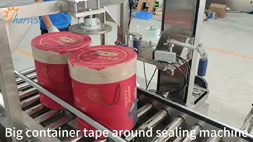 Automatic Big Container Tape Around Sealing Machine , 60mm tape taping Sealing for bottle