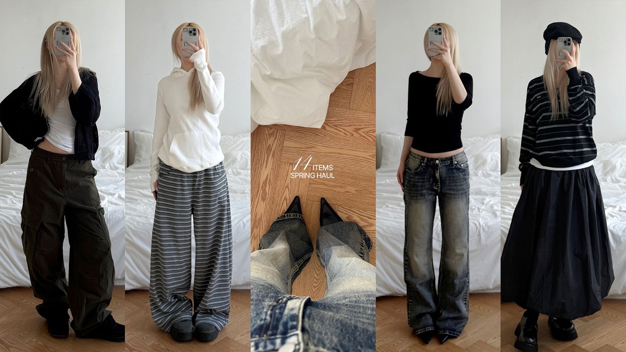 핀터레스트 감성 가득.. ♠️🤍 무채색 봄 패션하울 14 ITEMS