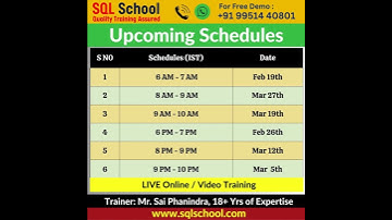 #MS SQL & TSQL #Training From #SQLSchool