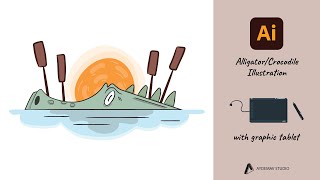 Alligator/Crocodile Illustration | Adobe Illustrator screenshot 4