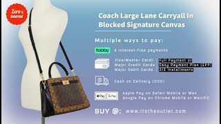 Coach Large Lane Carryall In Blocked Signature Canvas